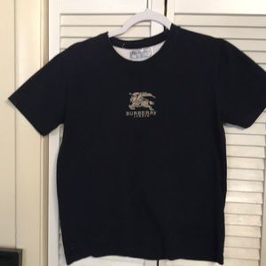 Burberry kid tee shirt navy blue